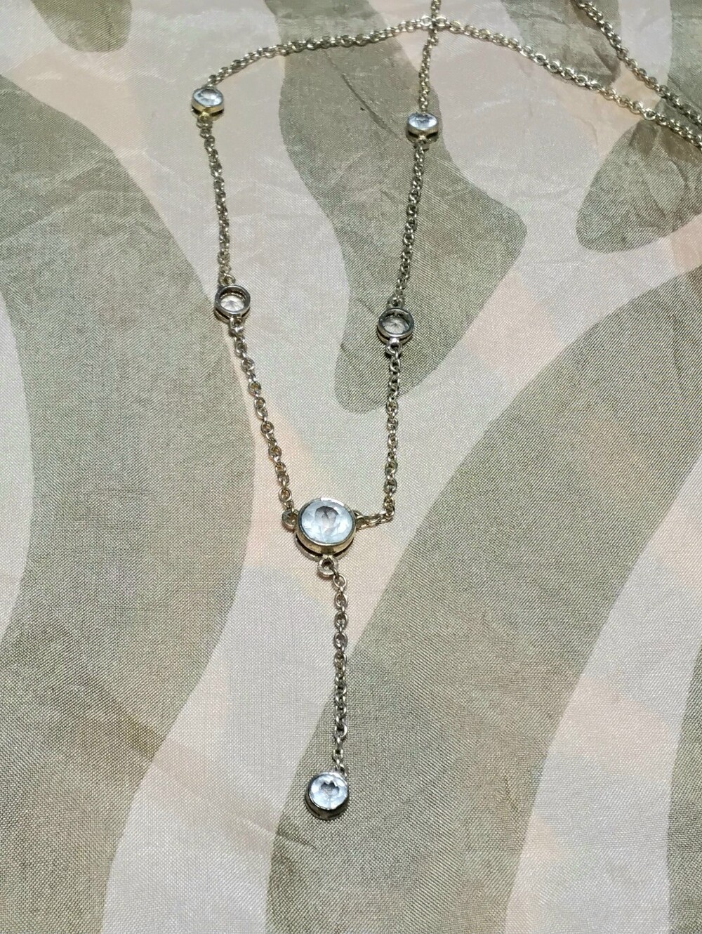 925 Silver Pale Blue Stone Necklace
